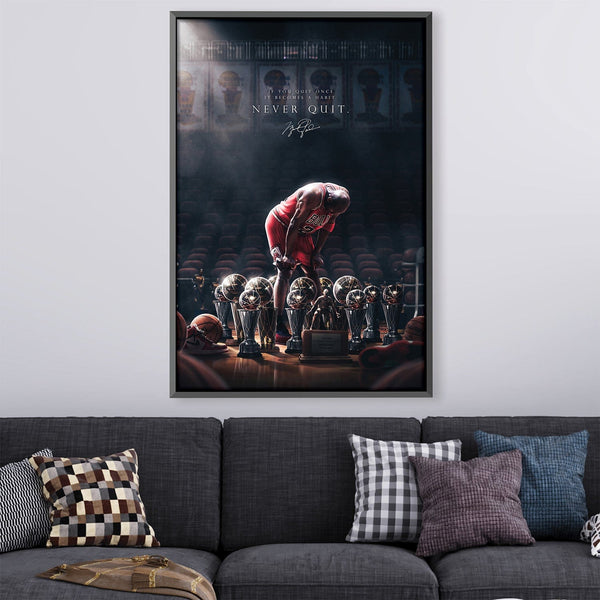 JORDAN TROPHIES Canvas Art 30 x 45cm / Unframed Canvas Print Clock Canvas