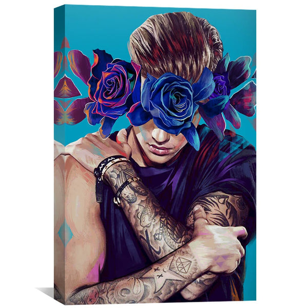 Justins Flowers Canvas Art Clock Canvas