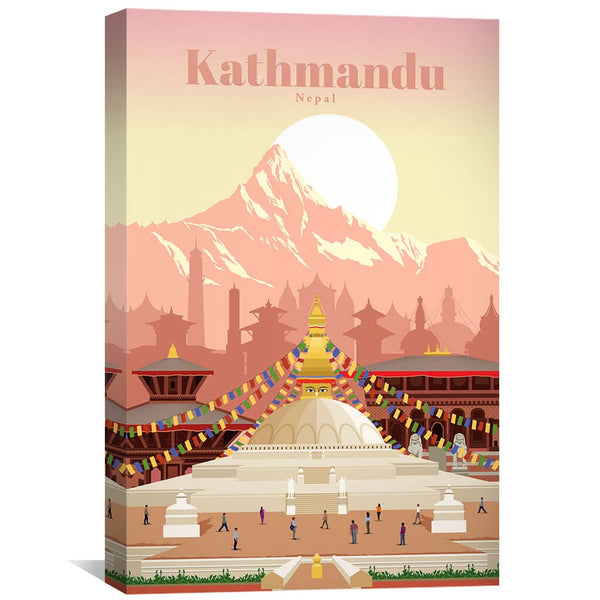 Kathmandu Canvas - Studio 324 Art 30 x 45cm / Unframed Canvas Print Clock Canvas