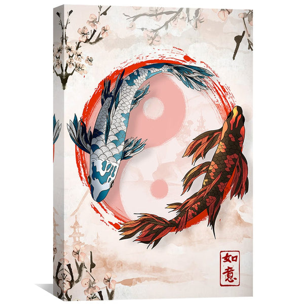 Koi Fish Canvas Art Clock Canvas