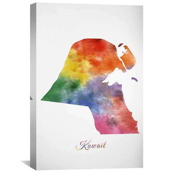 Kuwait Rainbow Canvas Art 30 x 45cm / Unframed Canvas Print Clock Canvas