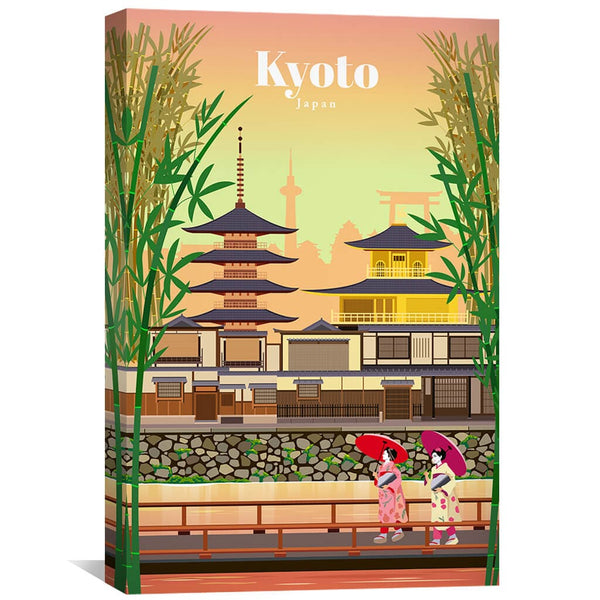 Kyoto Canvas - Studio 324 Art 30 x 45cm / Unframed Canvas Print Clock Canvas