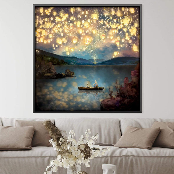 Lantern Lake Canvas Art Clock Canvas