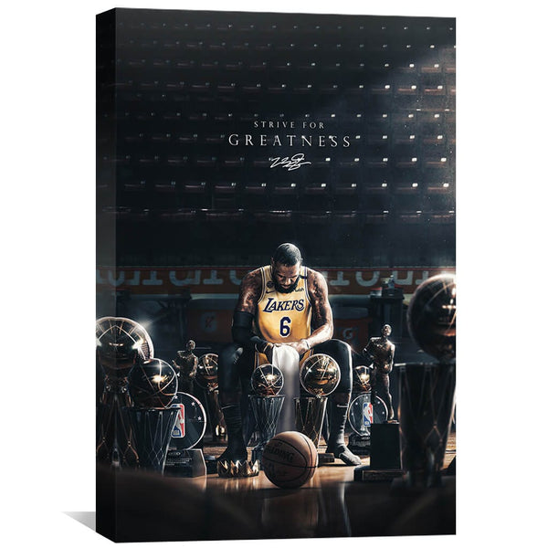 Lebron Trophies Canvas Art Clock Canvas