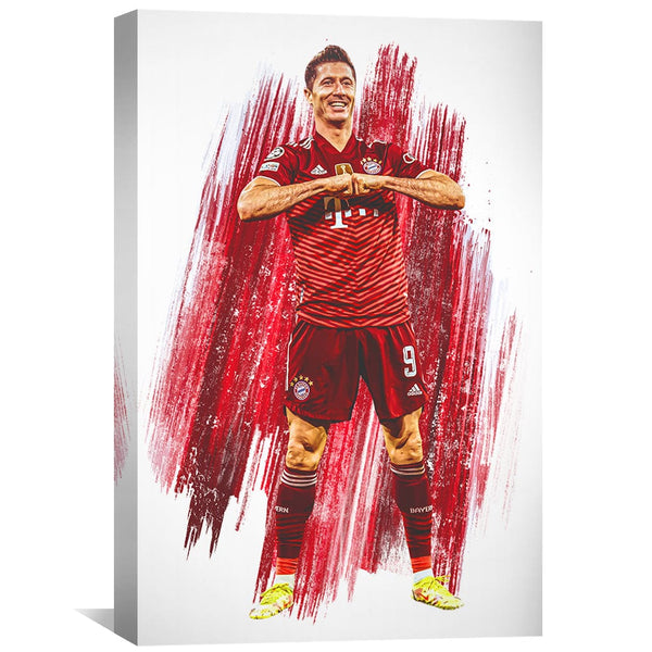 Lewandowski Red Canvas Art Clock Canvas