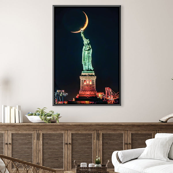 Liberty Crescent Canvas Art Clock Canvas