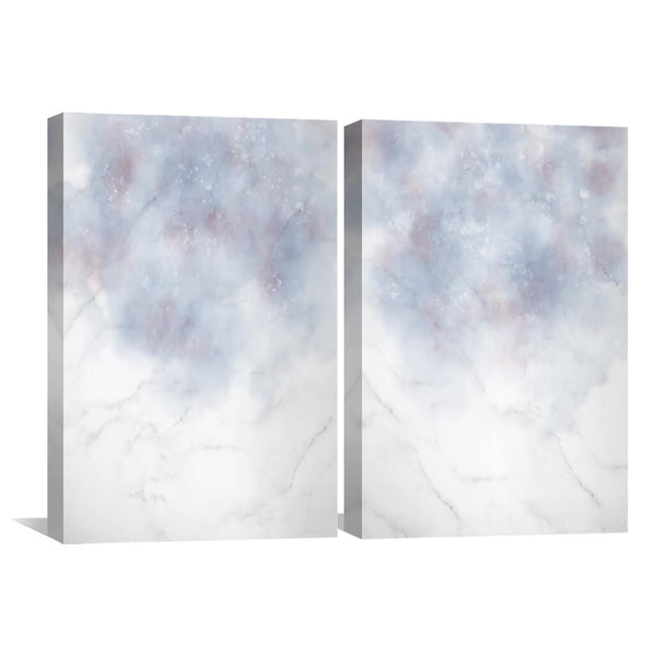 Light Abstract Canvas Art Set of 2 / 30 x 45cm / Unframed Canvas Print Clock Canvas