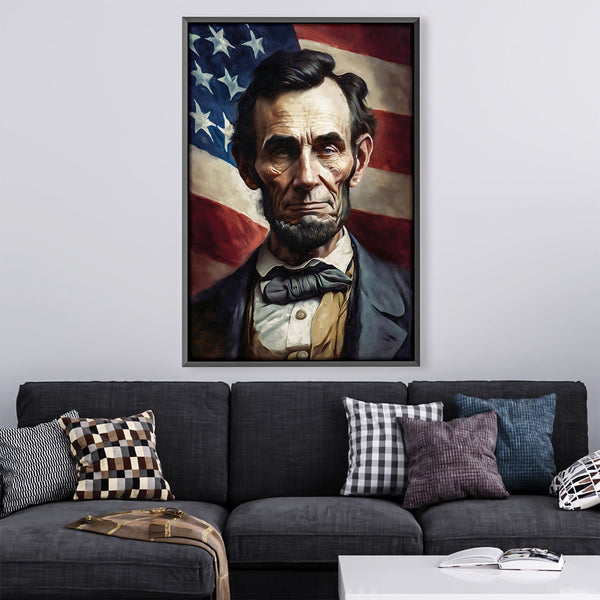 Lincoln and the Flag Canvas Art Clock Canvas