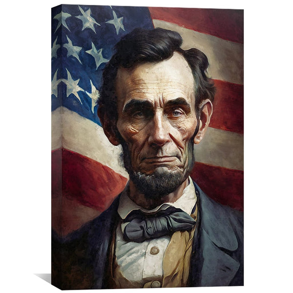 Lincoln and the Flag Canvas Art Clock Canvas