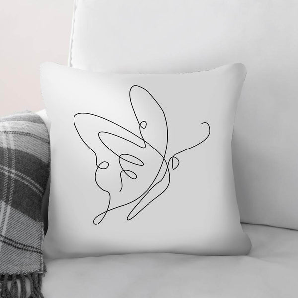 Line Butterflies C Cushion Cushion 45 x 45cm Clock Canvas