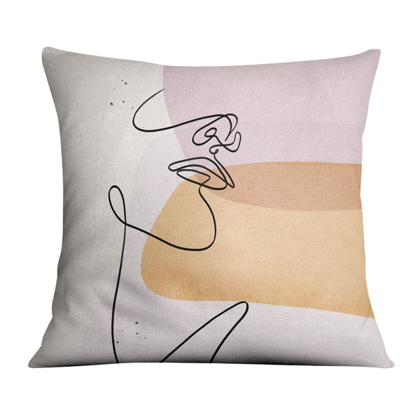 Line Figures A Cushion Cushion 45 x 45cm Clock Canvas