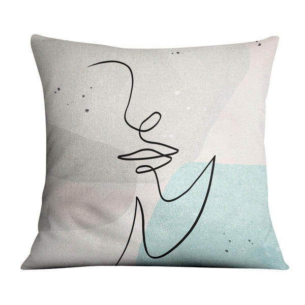 Line Figures B Cushion Cushion 45 x 45cm Clock Canvas