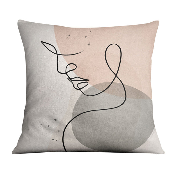 Line Figures C Cushion Cushion 45 x 45cm Clock Canvas