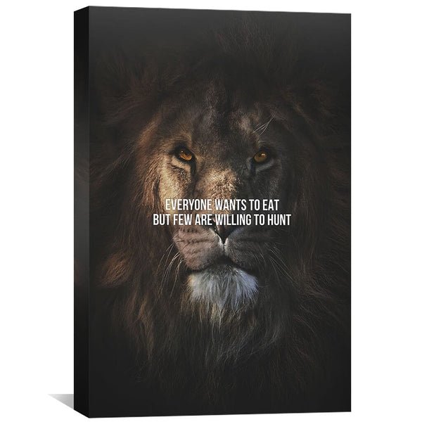 Lion Hunt Canvas Art 30 x 45cm / Standard Gallery Wrap Clock Canvas