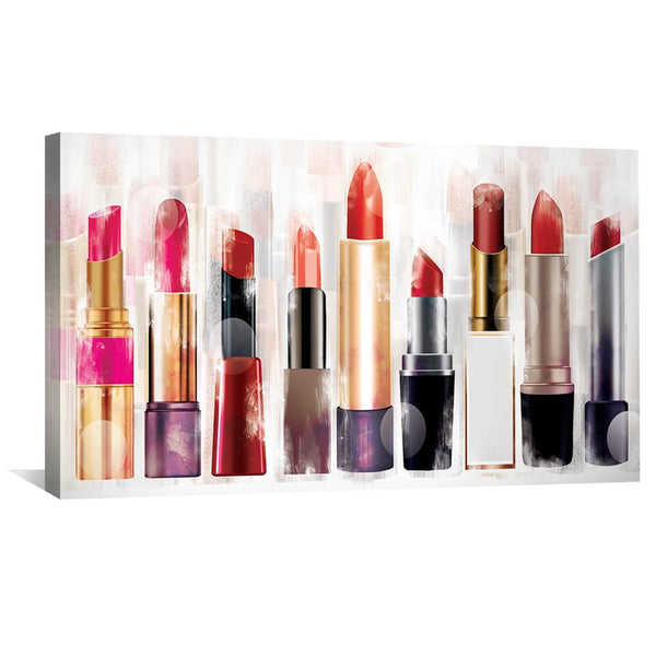 Lipstick Canvas Art 50 x 25cm / Unframed Canvas Print Clock Canvas