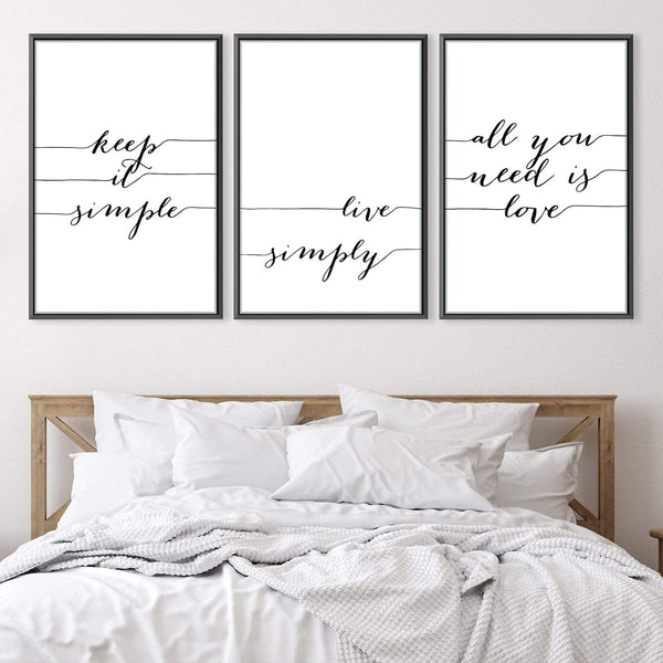 Live Simply Canvas Art Clock Canvas