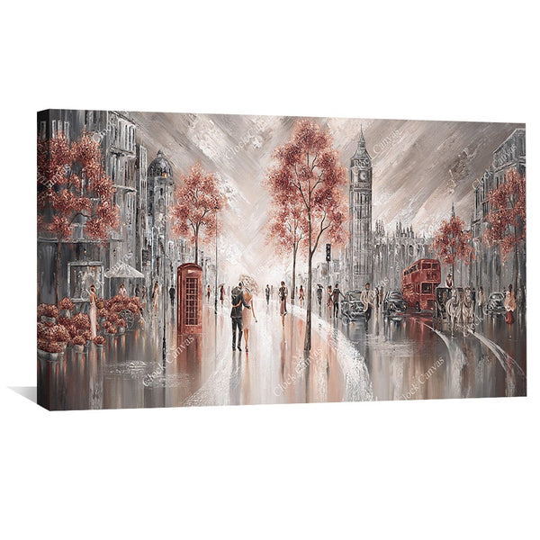 London Luxe Canvas Art Clock Canvas