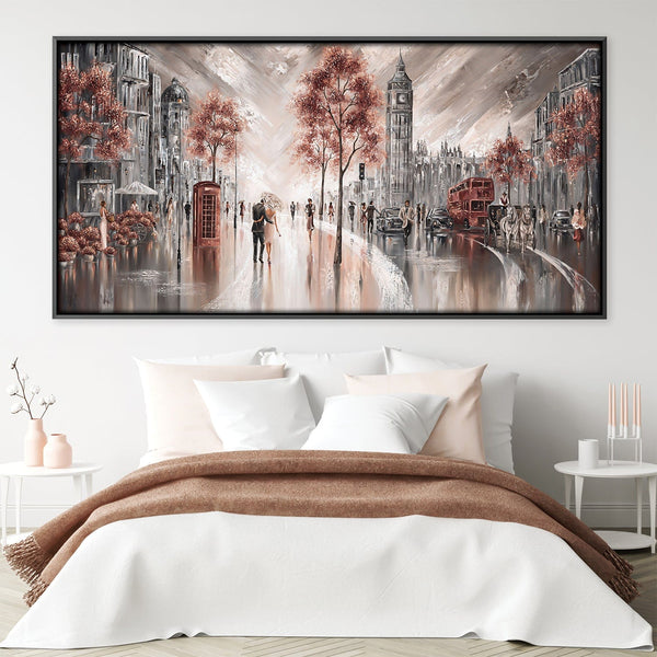 London Luxe Canvas Art 50 x 25cm / Unframed Canvas Print Clock Canvas