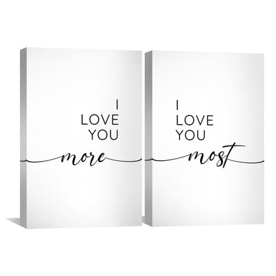 Love You More & Most Canvas Art Clock Canvas