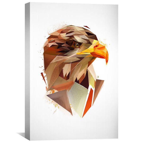 Low Poly Eagle 1 Light Canvas Art Clock Canvas