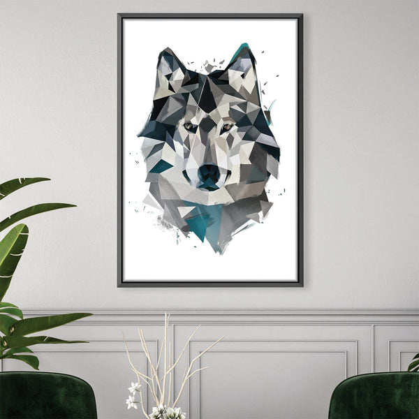 Low Poly Gray Wolf Light Canvas Art 30 x 45cm / Unframed Canvas Print Clock Canvas