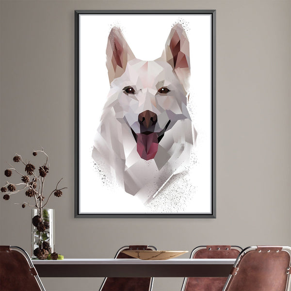 Low Poly Husky Light Canvas Art 30 x 45cm / Unframed Canvas Print Clock Canvas