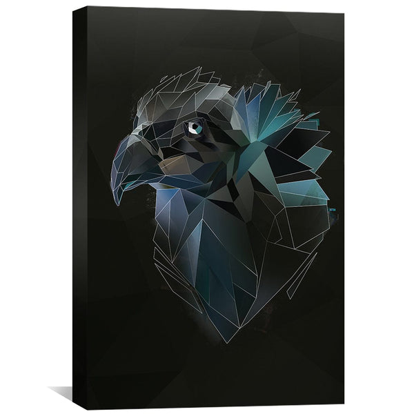 Low Poly Vulture Dark Canvas Art Clock Canvas