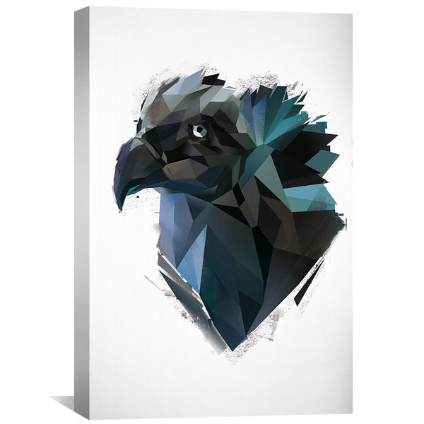 Low Poly Vulture Light Canvas Art Clock Canvas