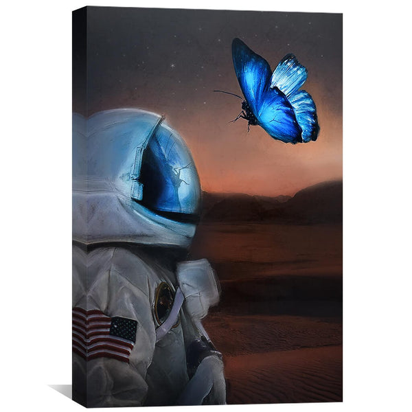 Luminous Butterfly Canvas Art 30 x 45cm / Unframed Canvas Print Clock Canvas