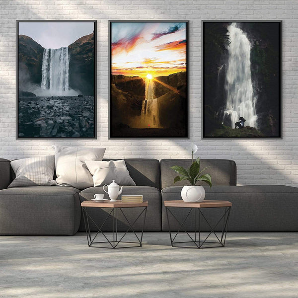 Magnificent Waterfalls Canvas Art Clock Canvas