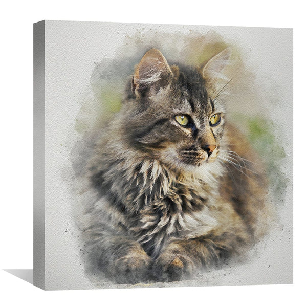 Maine Coon Cat Canvas Art Clock Canvas