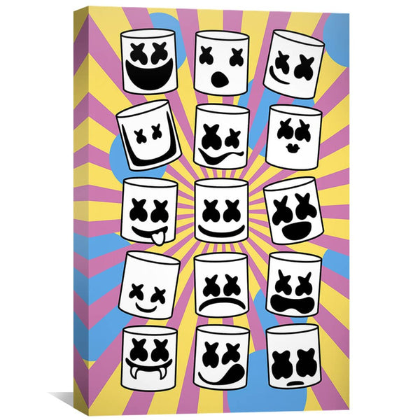 Marshmello 2 Canvas Art 30 x 45cm / Unframed Canvas Print Clock Canvas