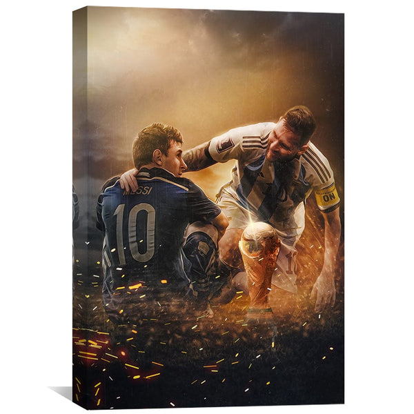 Master and Protege Messi Canvas Art Clock Canvas