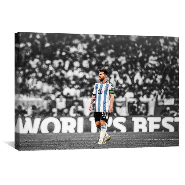 Messi Black And White Canvas Art Clock Canvas