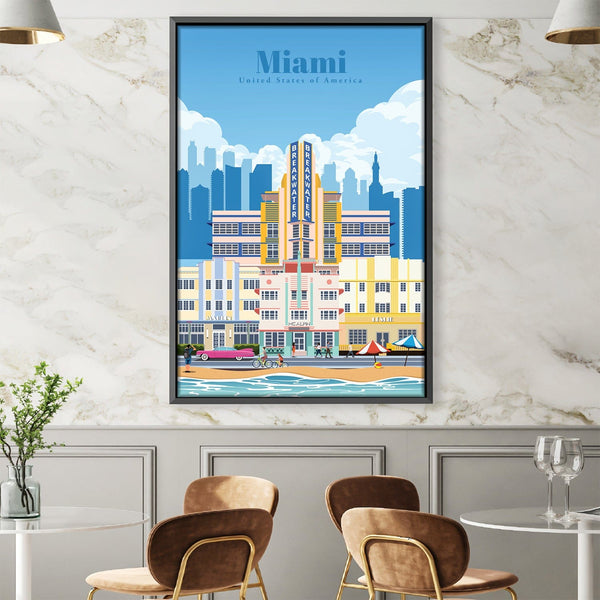 Miami Canvas - Studio 324 Art Clock Canvas