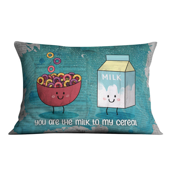 Milk and Cereal Love Cushion Cushion 48 x 33cm Clock Canvas