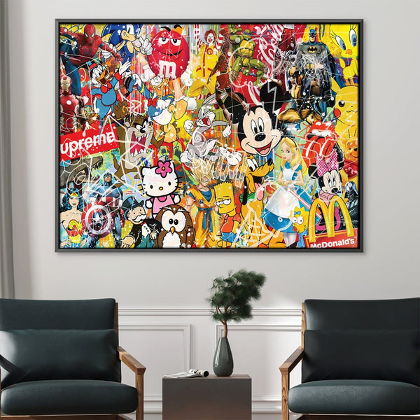 Millennial Graffiti Canvas Art 45 x 30cm / Unframed Canvas Print Clock Canvas