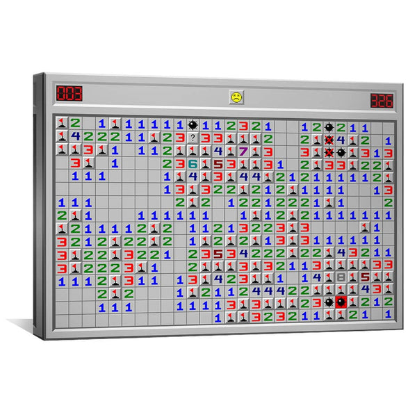 Minesweeper Canvas Art 45 x 30cm / Unframed Canvas Print Clock Canvas