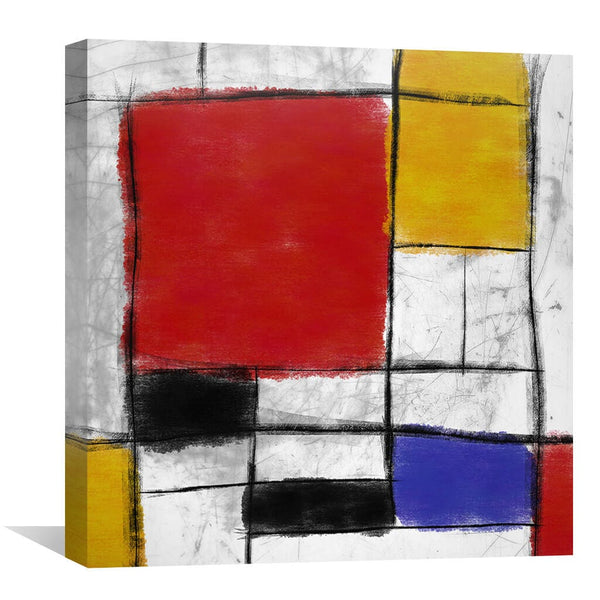 Modern Mondrian Canvas Art Clock Canvas