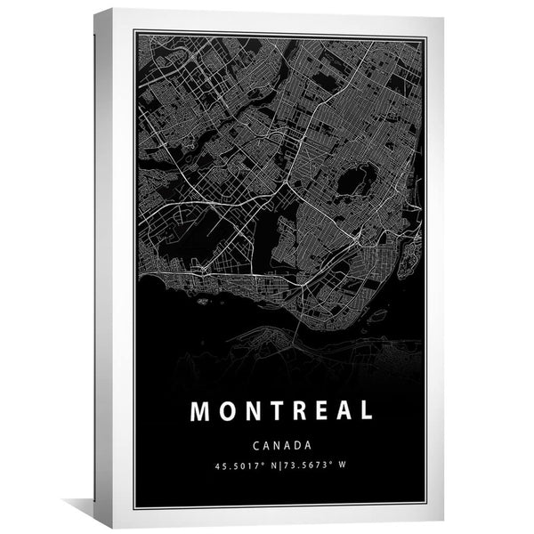 Montreal Black Canvas Art Clock Canvas