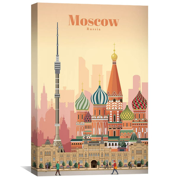 Moscow Canvas - Studio 324 Art 30 x 45cm / Unframed Canvas Print Clock Canvas