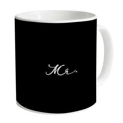 Mr and Mrs Black and White Mug Mug A / White Clock Canvas