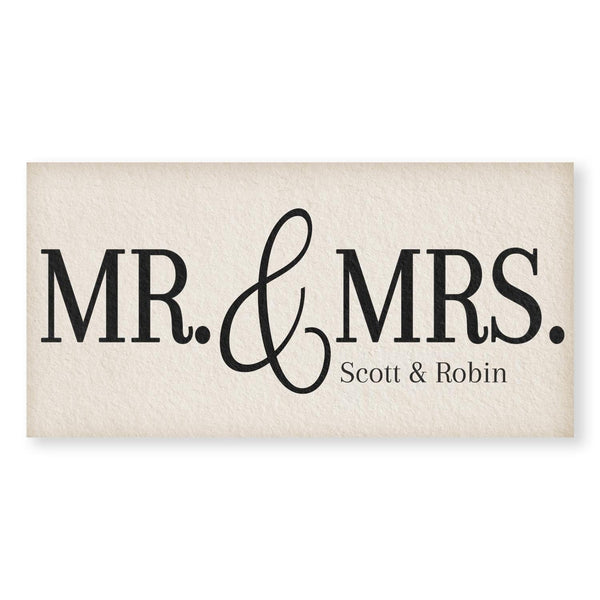 Mr. & Mrs Canvas Art 50 x 25cm / Standard Gallery Wrap Clock Canvas