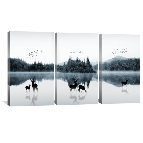 Mystical Lake Canvas Art Clock Canvas