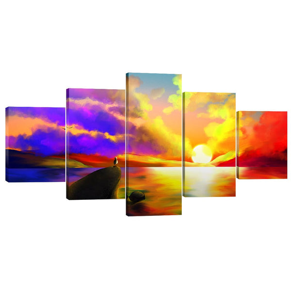 New Beginnings Canvas - 5 Panel Art Clock Canvas