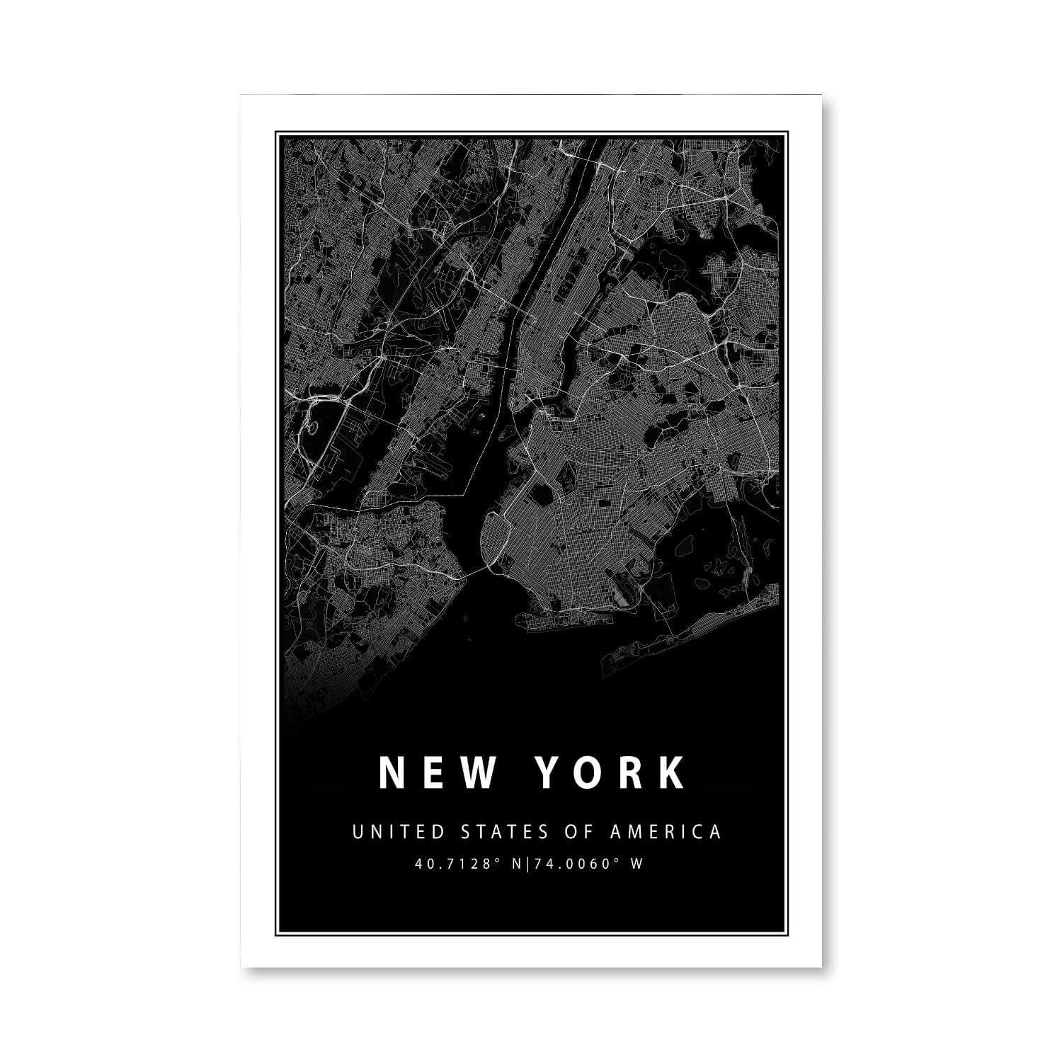 New York Black Canvas ClockCanvas