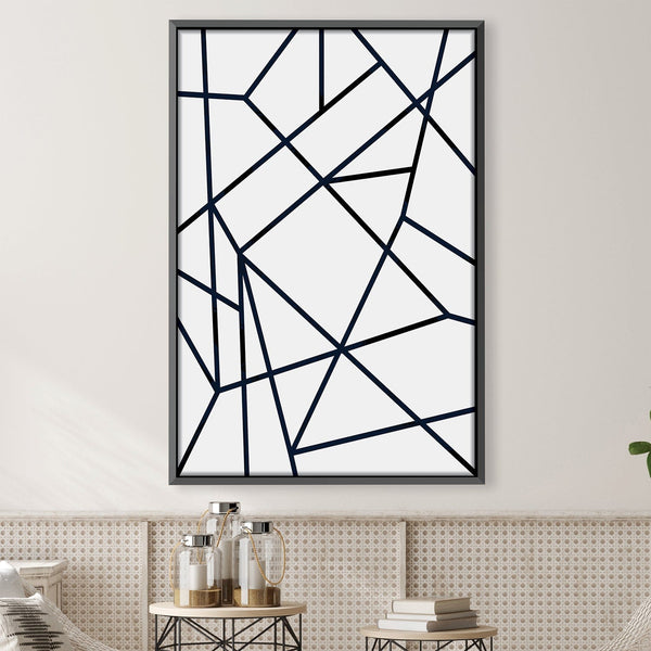 Noir Abstract Lines Canvas Art Clock Canvas