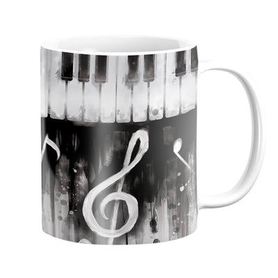 Noir Piano Mug Mug White Clock Canvas