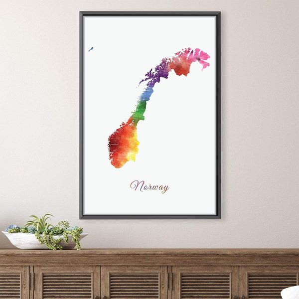 Norway Rainbow Canvas Art Clock Canvas