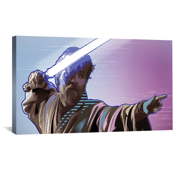 Obi Wan Battle Canvas Art 50 x 25cm / Unframed Canvas Print Clock Canvas